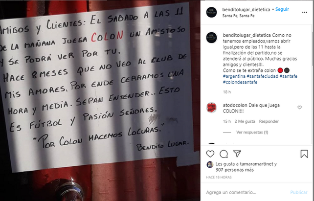 El hincha que cierra el negocio para ver a Colón