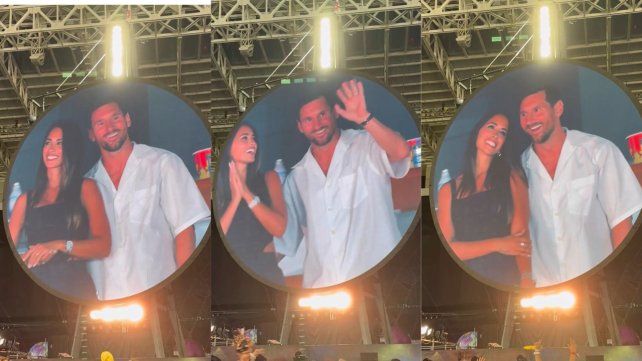 Messi y Antonela se robaron las miradas del público en el recital de Coldplay en Miami