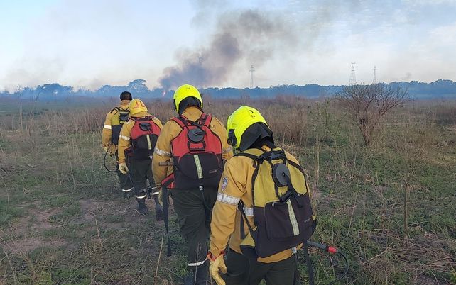 El trabajo de Bomberos Voluntarios de Paraná en los incendios