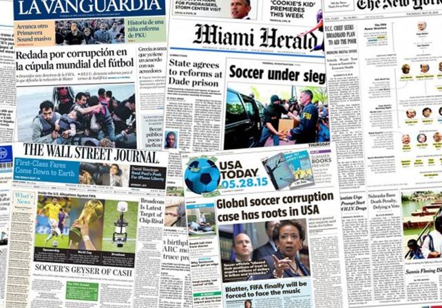 Cómo reflejaron el escándalo en la FIFA los 20 diarios más importantes del mundo