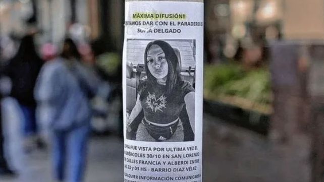 El cuerpo de Sofía Delgado fue hallado este viernes en una zona rural de Ricardone.