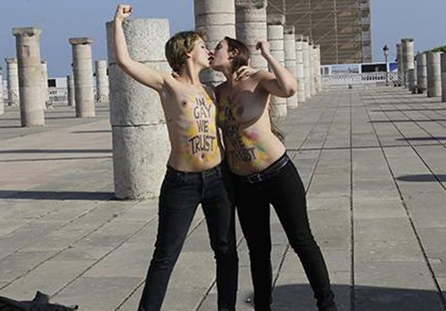 Protesta de Femen en Marruecos: contra la homofobia en Rabat