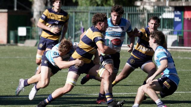 Imagen del partido entre Gimnasia y Crai. GER la tiene complicado y los santafesinos irán por el título del Regional del Litoral de rugby.