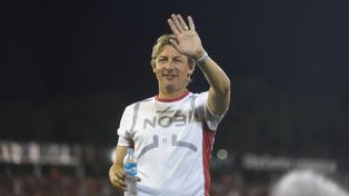 Enero de 2023. Gabriel Heinze en su presentación como DT leproso en el Coloso y ante Godoy Cruz.