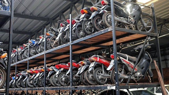 Motos retenidas en el Corralón Municipal.