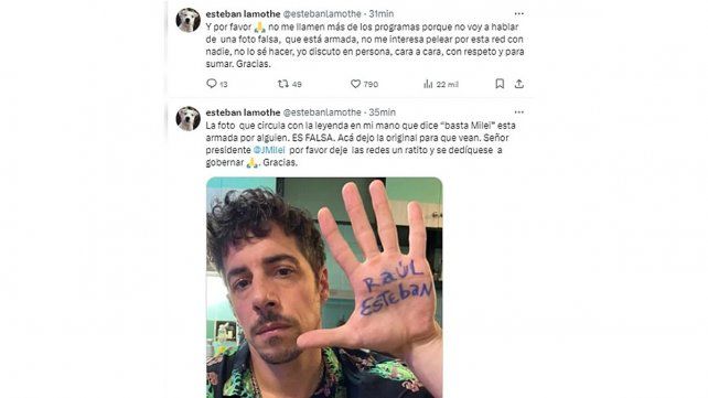 El actor Esteban Lamothe difundió la foto original que utilizaron los troll. Dedíquese a gobernar