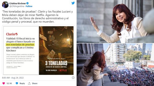 Cristina Fernández mandó a los fiscales que lean la Constitución&nbsp;