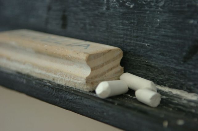 FOTO DE BORRADOR Y TIZA EN AULA