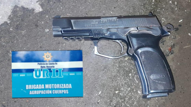El arma utilizada por el ladrón en el tiroteo en calle Anchoris.