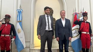Pullaro y Schiaretti en la Casa de Gobierno santafesina.