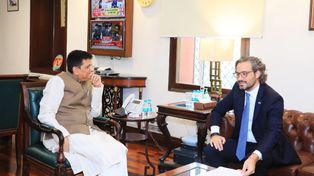 Santiago Cafiero con Piyush Goyal, Ministro de Comercio e Industria de la India. Avances en la exportación de harina de soja
