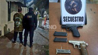 Barrio Liceo Norte: detuvieron a un policía en actividad no autorizado a portar armas, con dos pistolas cargadas