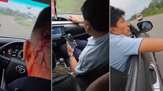 El auto en el que iba Evo Morales