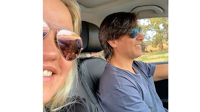 Carolina Píparo junto a su marido Juan Igancio Buzali.