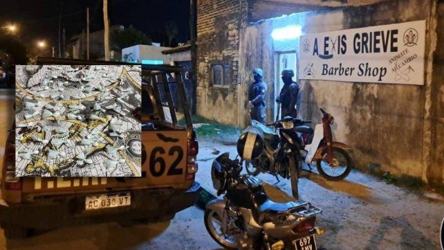 Allanan barbería en Concordia: hallaron droga y detuvieron a siete personas
