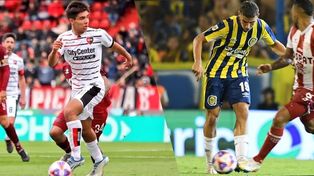 Promesas en la mira. Juan Sforza, de Newells, y Gino Infantino, de Central.