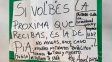 La nota con la amenaza a Di María que dejaron junto a la cabeza de chancho que tenía un tiro en la frente.