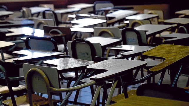 Aulas vac&iacute;as. Es muy probable que los salones de las escuelas sigan varios d&iacute;as sin alumnos por el efecto de las medidas de fuerza.