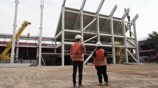 Las obras para la segunda bandeja de la popular norte de Newells se realizaron en un cincuenta por ciento.&nbsp;