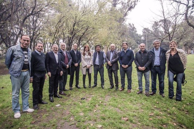 Cristina con los intendentes peronistas en la provincia de Buenos Aires.&nbsp;