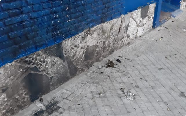 Los rastros tras el ataque incendiario de este lunes a la madrugada.&nbsp;