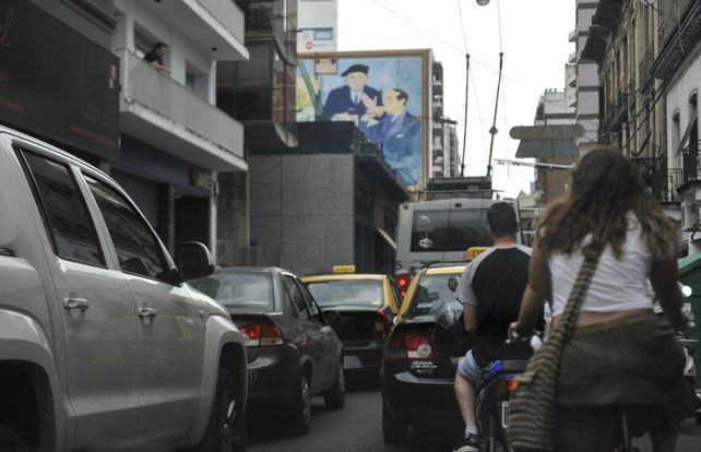 Caótico. Una postal repetida en las calles céntricas