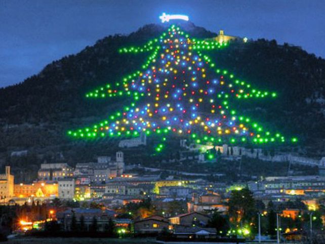 Encendió en Italia el árbol de Navidad más grande del mundo