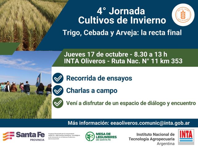 Inta Oliveros presenta todas las novedades de los cultivos de invierno