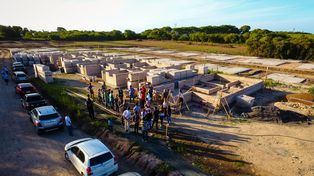 El sueño de la casa propia. La construcción está a cargo de cuatro cooperativas de trabajo.