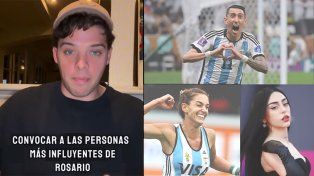 Santiago Maratea invitó a varias figuras rosarinas a sumarse a la colecta para el Hospital Vilela.