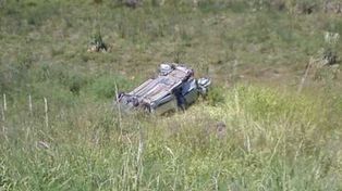Tremendo choque y vuelco en la autopista Rosario-Santa Fe