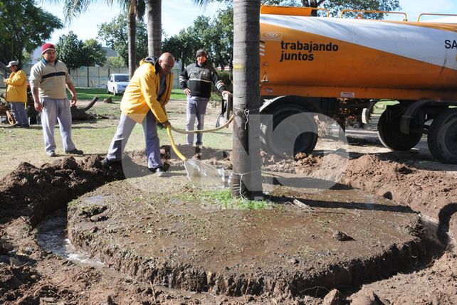 Continúan los trabajos en el Parque Alberdi para el proyecto de cocheras