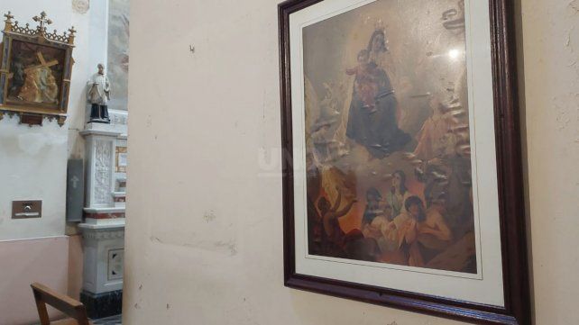 El cuadro que fue robado en la Basílica del Carmín.