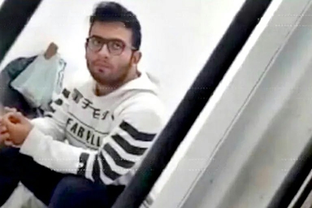 César Sena en su lugar de detención. El joven habría asesinado a Cecilia ahorcándola.