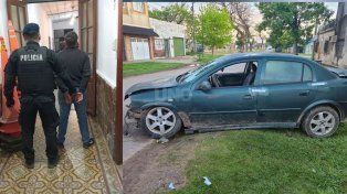 Impresionante persecución en Bº San José: escapó de la Policía, chocó contra una casa y terminó aprehendido