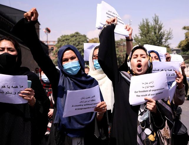 Protestas de mujeres afganas en Kabul en octubre pasado