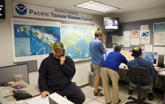 El Centro de Alerta de Tsunami en Hawai.