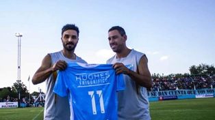 Qué dúo. Nacho Scocco y la Fiera Rodríguez, juntos en el celeste.