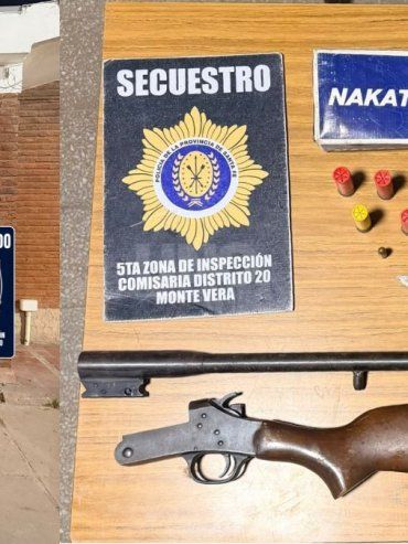 Monte Vera: cayó preso por lesiones y amenazas contra su mujer e incautaron armas