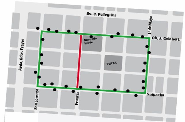 Zona. La propuesta abarca a un gran sector de barrio Constituyentes. La única calle en la que no se permitiría estacionar en ambas manos es Francia.