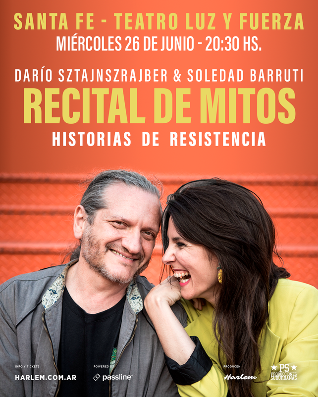 Darío Sztajnszrajber y Soledad Barruti presentan Recital de Mitos