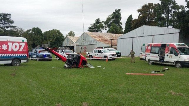 Este jueves por la mañana se estrelló un helicóptero con dos personas a bordo en el aeroclub de Pueblo Esther