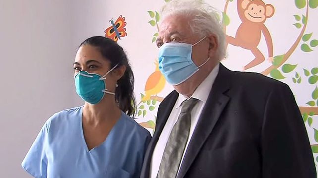 El ministro este martes en una visita a un hospital bonaerense.