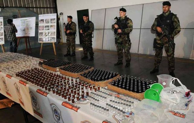 Resultado del operativo. El material incautado