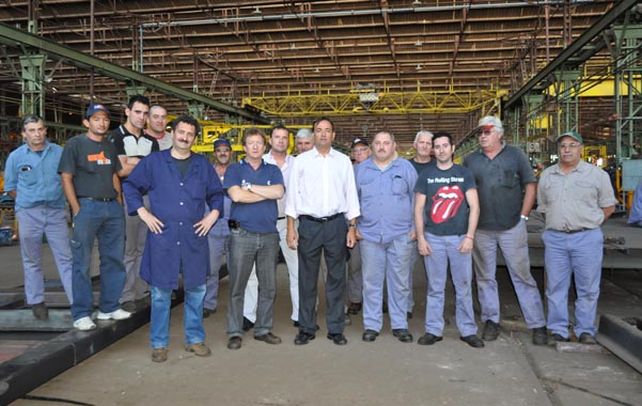 Los trabajadores de la fábrica Sabb