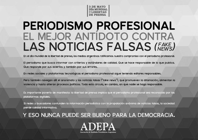Campaña de los medios en contra de las noticias falsas