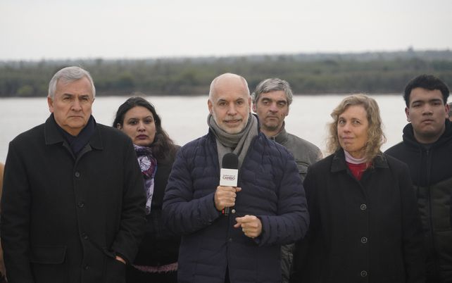 Larreta en Rosario junto al gobernador de Jujuy. 
