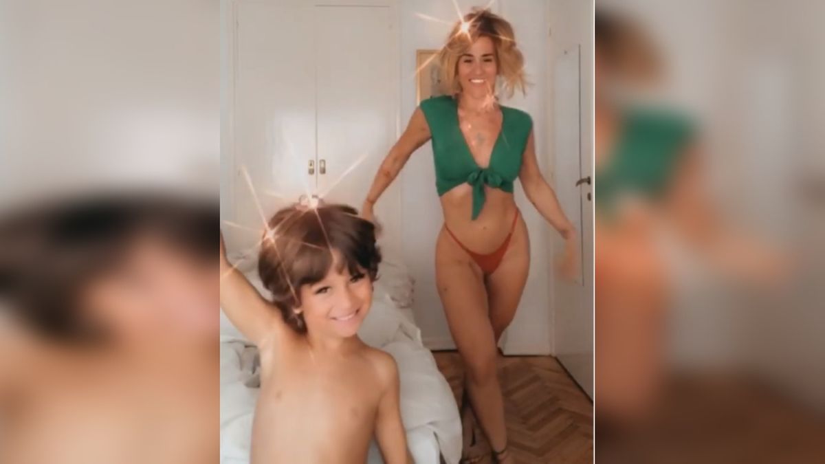 Jimena Barón y un baile sensual junto a su hijo