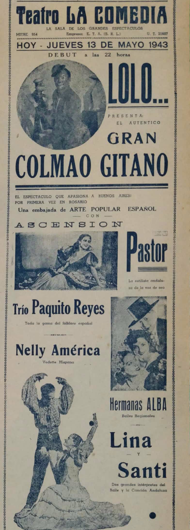 Programa del Teatro La Comedia del Archivo del Museo de la Ciudad Wladimir Mikielievich.&nbsp;