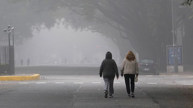 El humo y la neblina reinan en la mañana rosarina.